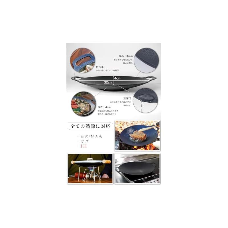 FUTUREFOX マルチグリドル 鉄板 深さ4cm 深型 直径32cm 蓋付き 4点