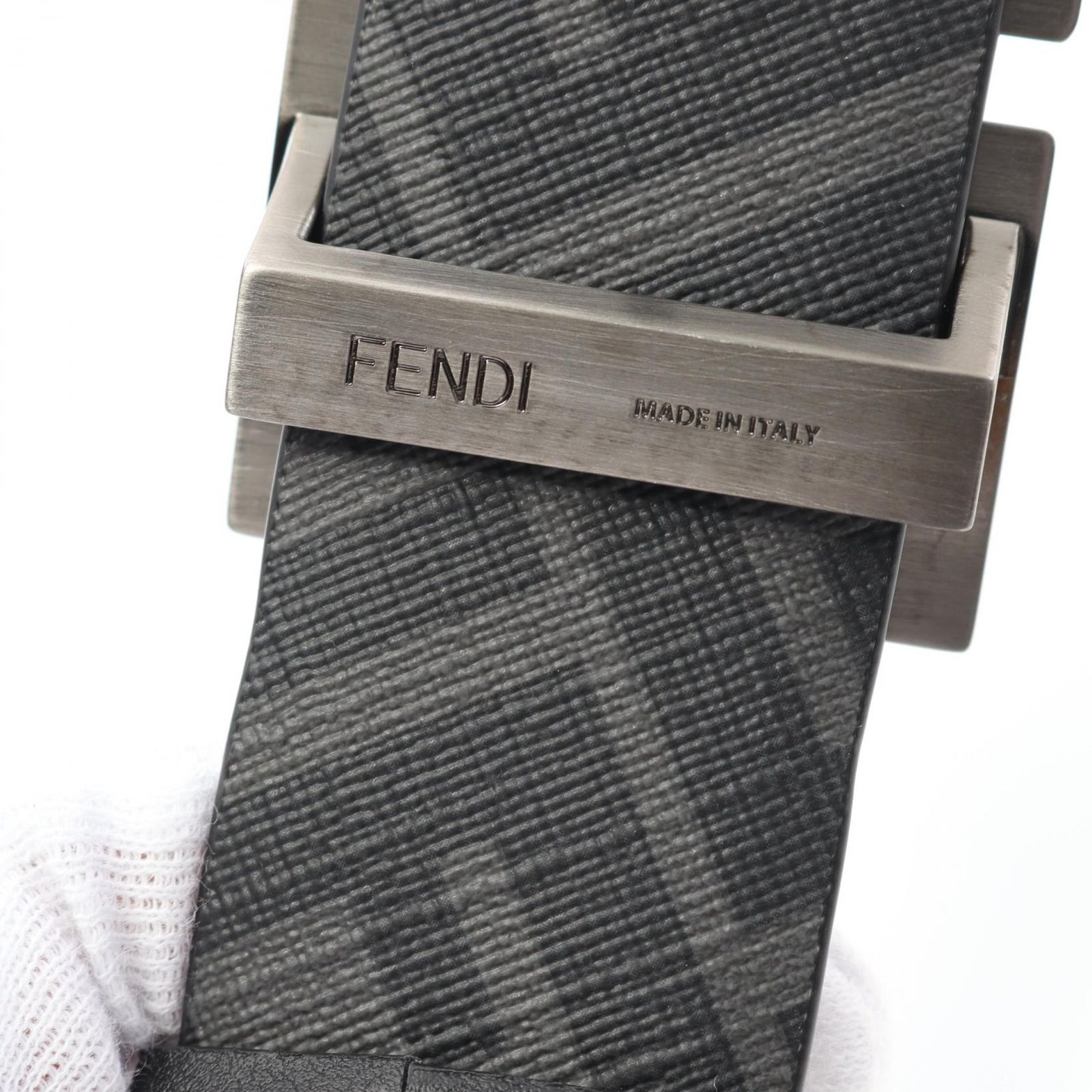フェンディ FFロゴ レザー PVCコーティング キャンバスベルト FENDI - アウトレット フェンディ FENDI ベルト FFロゴ レザー