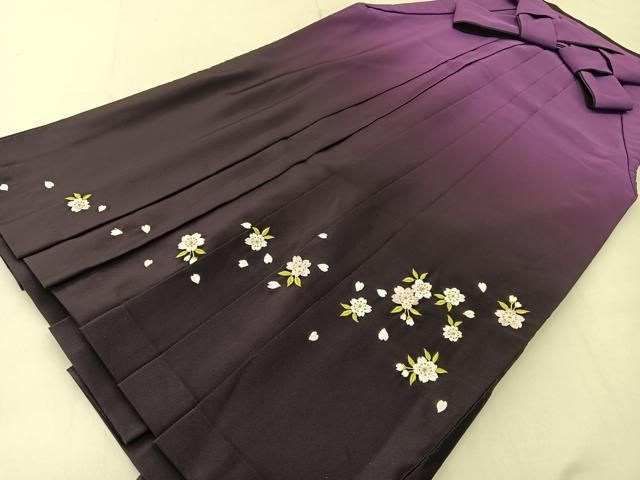 平和屋着物●女性 行灯袴 総刺繍 舞桜文 暈し染め 金糸 洗える着物 BAAU3812hj