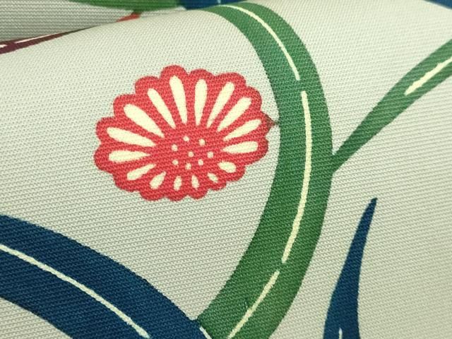 平和屋本店□極上 人間国宝 玉那覇有公 本場琉球紅型 九寸名古屋帯 花