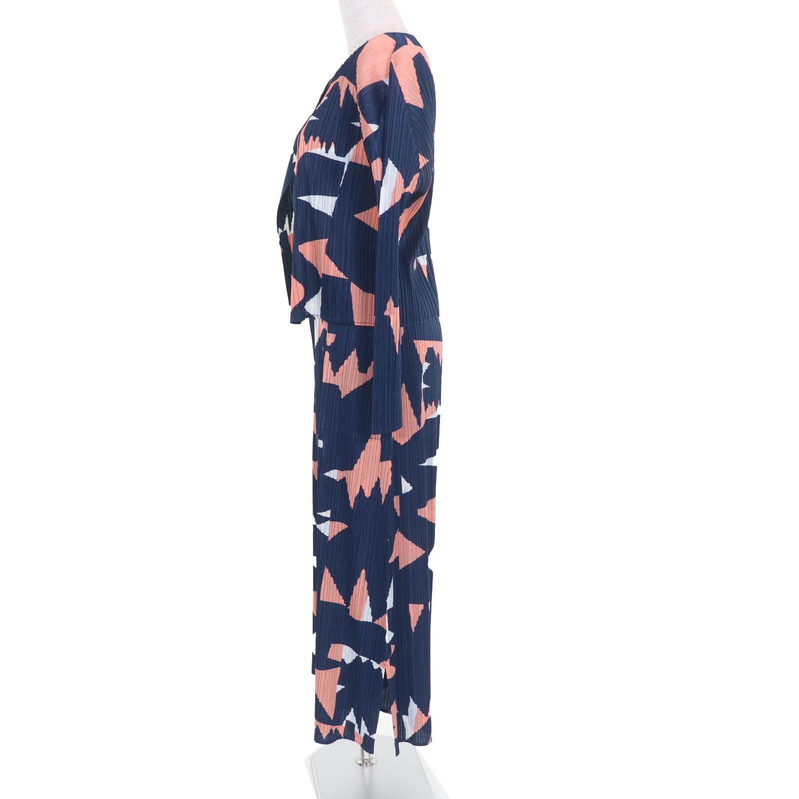 PLEATS PLEASE プリーツプリーズ イッセイミヤケ 22SS PP41-JO723 PP41-JF724 総柄 セットアップ ネイビー マルチ 3 日本製 正規品 レディース