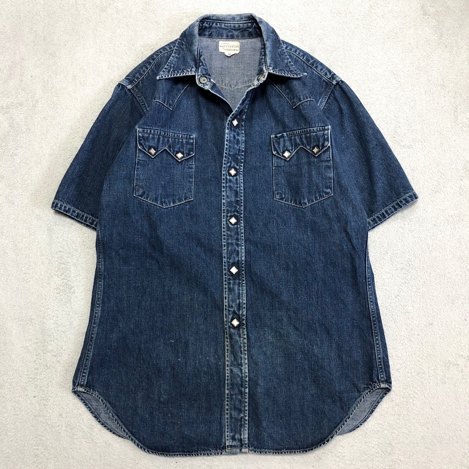 WAREHOUSE デニムシャツ ウエスタンシャツ ワークシャツ ノコギリ