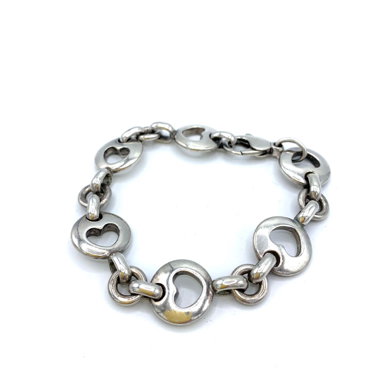 【MONICA VINADER】スターリング シルバー ハート ブレスレット Heart Station Chain Bracelet in Sterling Silver | Jewellery