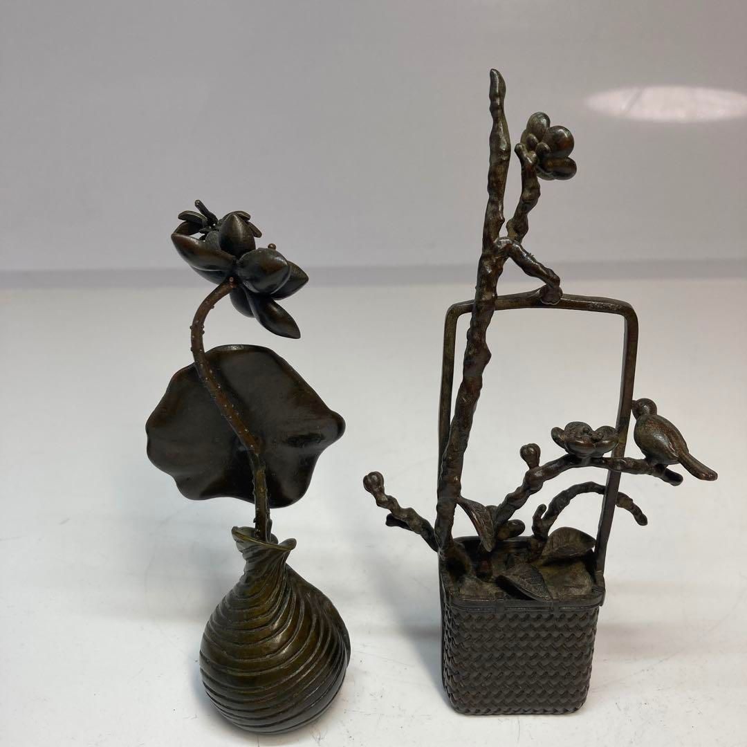 古銅 細工置物 2点 708g トトカサ 本さ5-0512 WWW_IBETON_RU