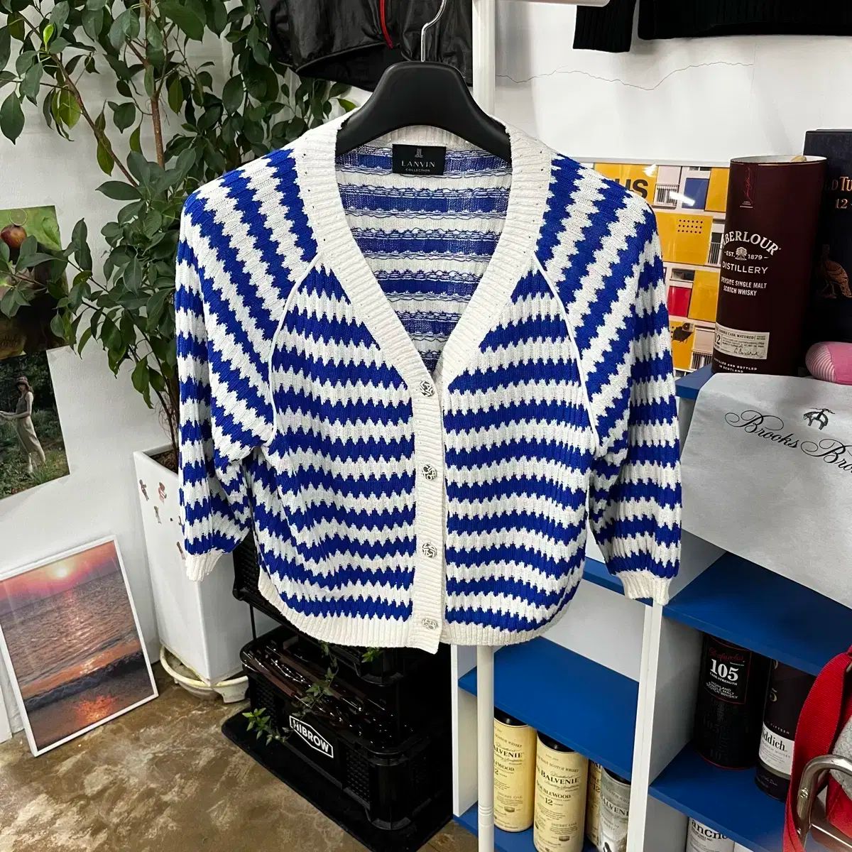 LANVIN COLLECTION ランバンコレクション 2021 リネン|コットン ブレンド カーディガン 90
