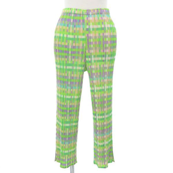 極美品✨プリーツプリーズ サイズ 3オリーブ カーキ グリーン 緑 パンツ ズボ プリーツプリーズ・パンツ【極美品】 イッセイ・ミヤケ プリーツ