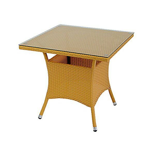 人工ラタンテーブル 強化ガラス 単品 四角テーブル 籐 家具 ファニチャー インテリア おしゃれ リビング table 机 南国 アジアン バリ風 リゾート ホテル ベランダ バルコニー テラス 庭 ガーデ rattan65t-table (選択:ナチュラル)