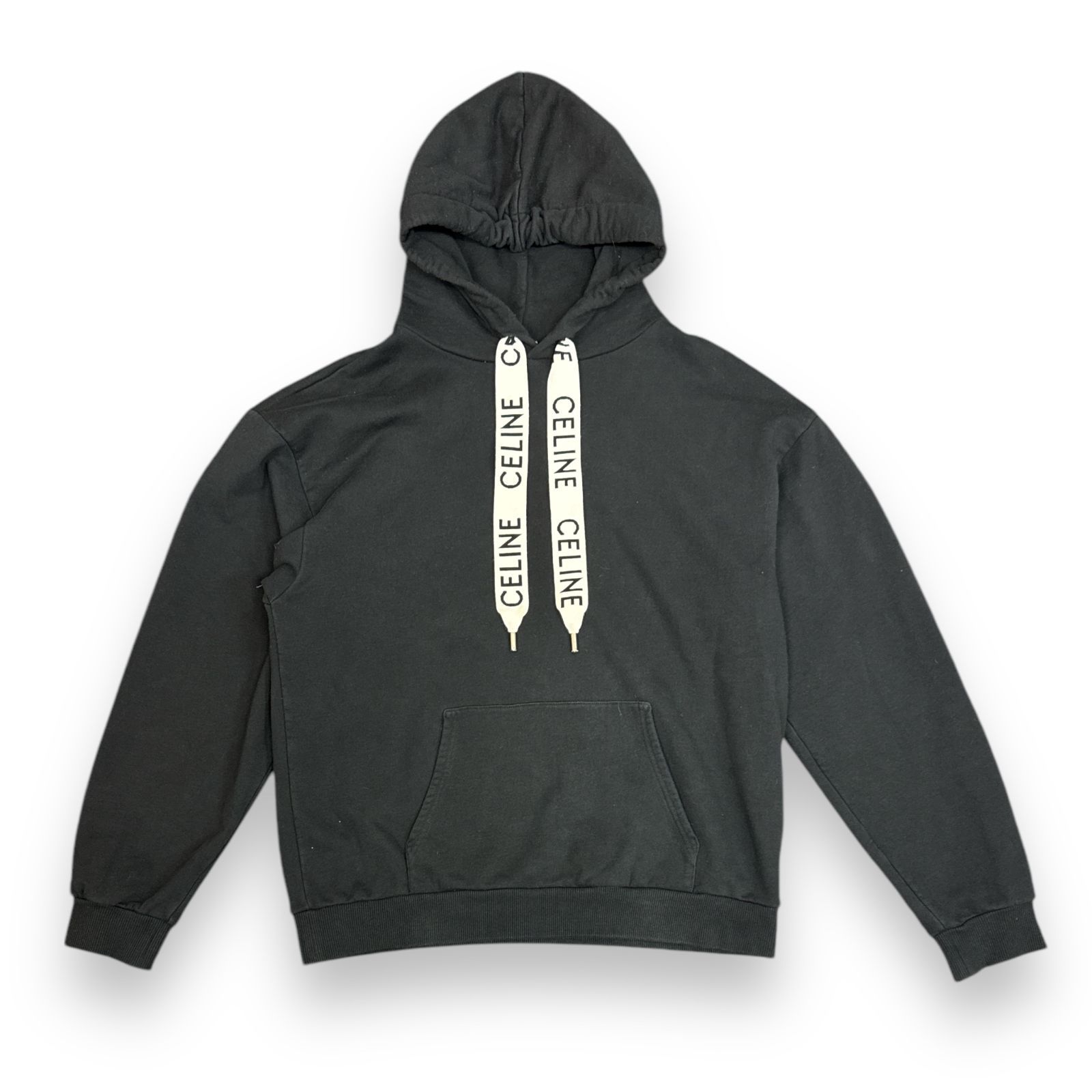 CELINE Loose Hoodie ルーズ フーディ― ドローコードロゴ スウェット パーカー セリーヌ 2Y468670Q ブラック L 81224A3