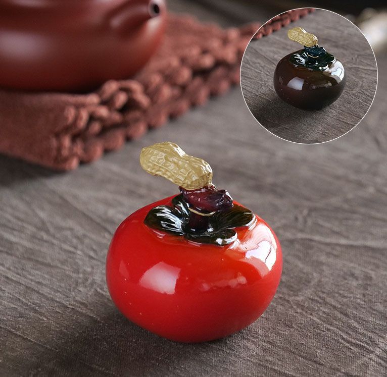 柿茶寵可養変色茶器部品置物シミュレーションフルーツ茶遊び - メルカリ