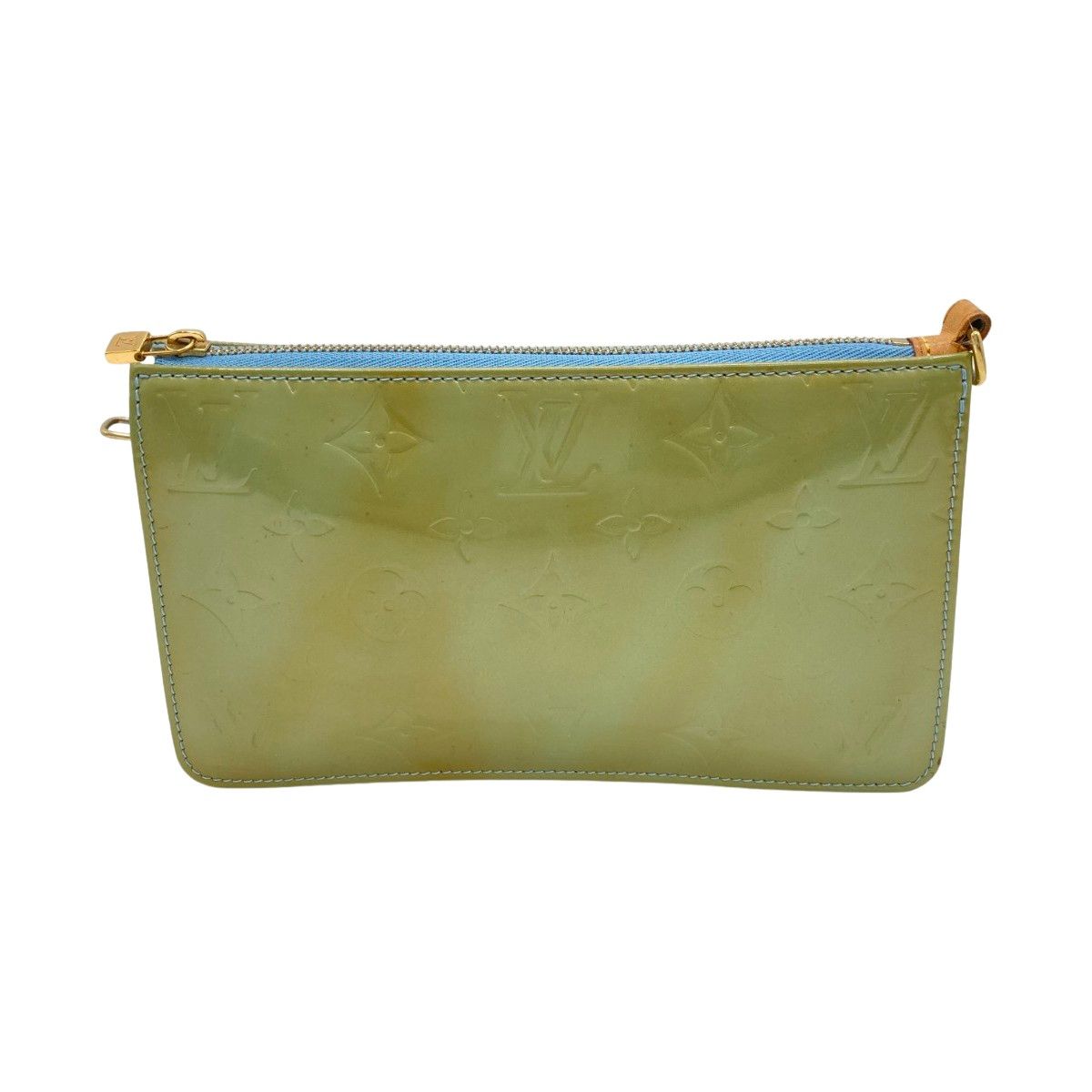 ◎◎LOUIS VUITTON ルイヴィトン モノグラム ヴェルニ レキシントン ポーチ M91011 ベビーブルー 紐 変色有