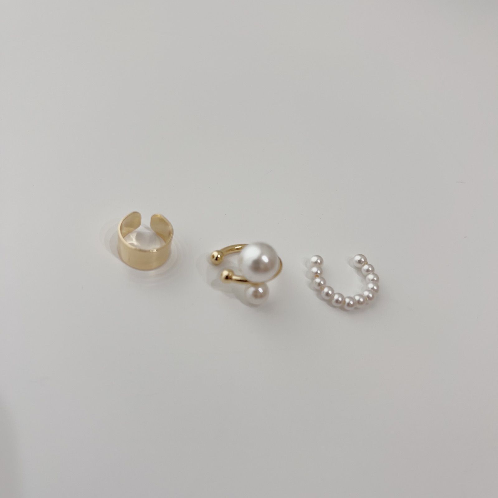Hirotaka　ピアス K10YG×アイボリー パール　片耳　イヤーカフ風 Hirotakaピアス K10YG×アイボリー パール片耳イヤーカフ風