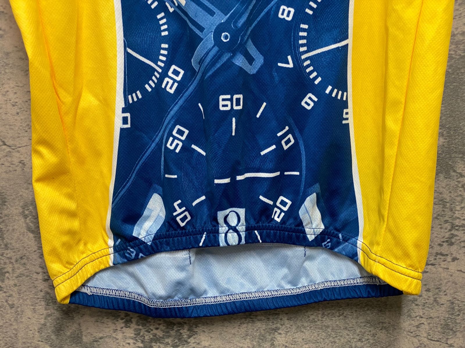 JK546 サンティーニ Santini 半袖 サイクルジャージ 青黄 L ハーフ