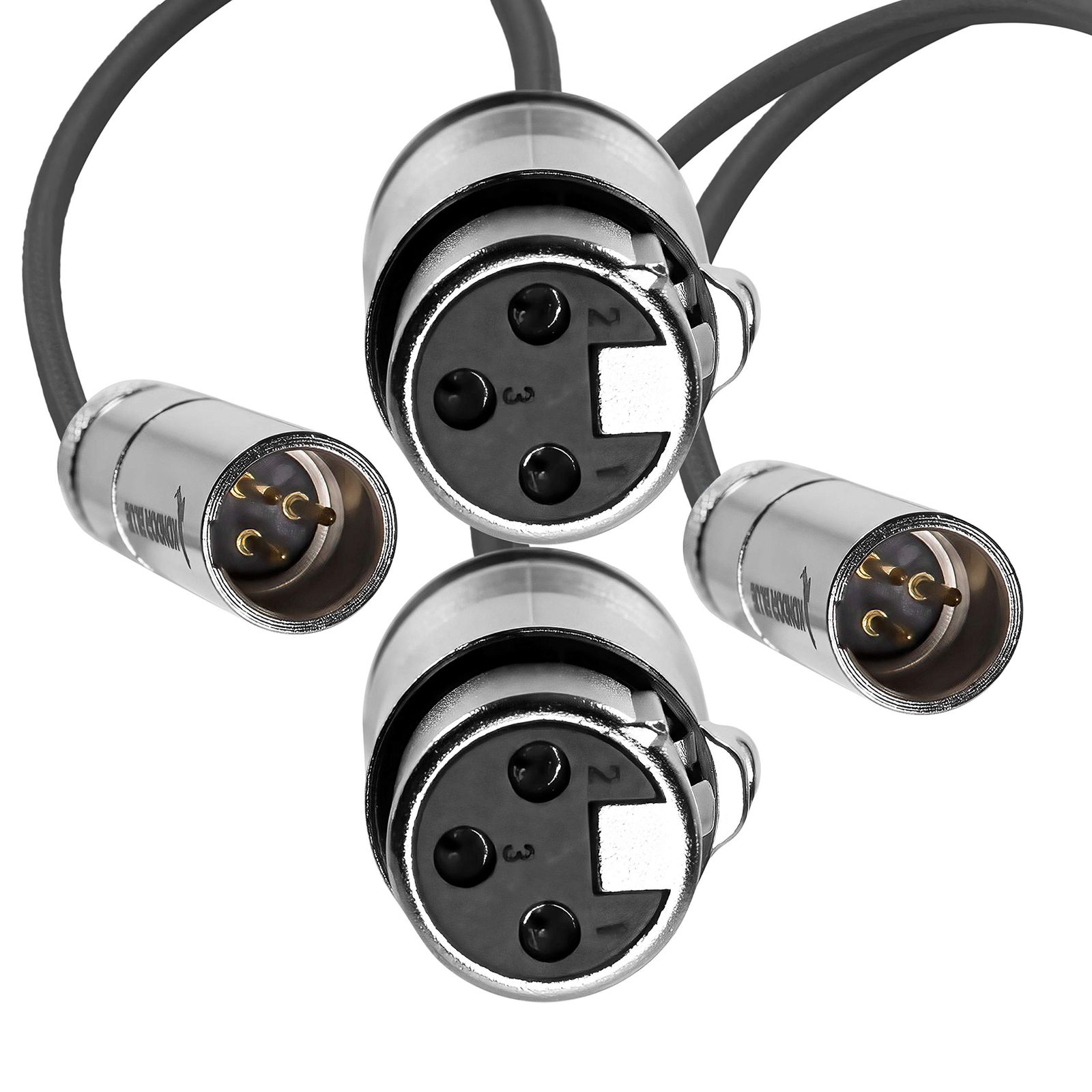 KONDOR BLUE 16インチ ミニ XLR オス - XLR メス オーディオケーブル BLACKMAGIC Pocket 4K カメラ ビデオアシスト 4K シャープ 8K.3ピン XLR アダプター マイク ミキサー(ブラック)