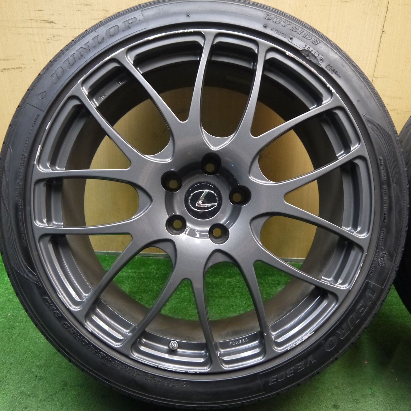 4本価格レクサス LS 等 TRD TAN-EI-SYA 鍛造 245/40R20 ダンロップ VEURO VE303 20インチ PCD120/5H5090203Hノ
