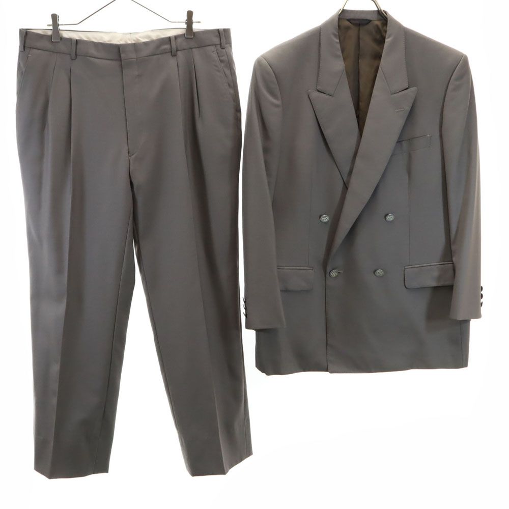 バレンシアガ 90s オールド ダブル スーツ 上下 セットアップ B7/96 チャコールグレー BALENCIAGA メンズ