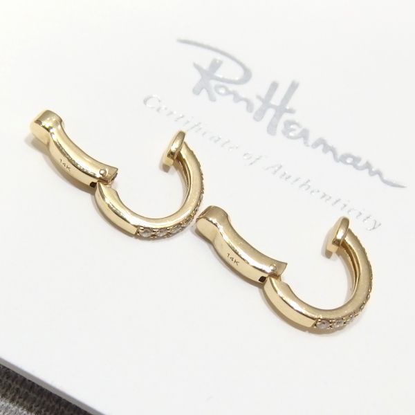 良品★Ron Herman BETTINA JAVAHERI ホワイト ダイヤモンド クリップ イヤリング 14K ゴールド ベッティーナ ジャヴァエリ ロンハーマン★