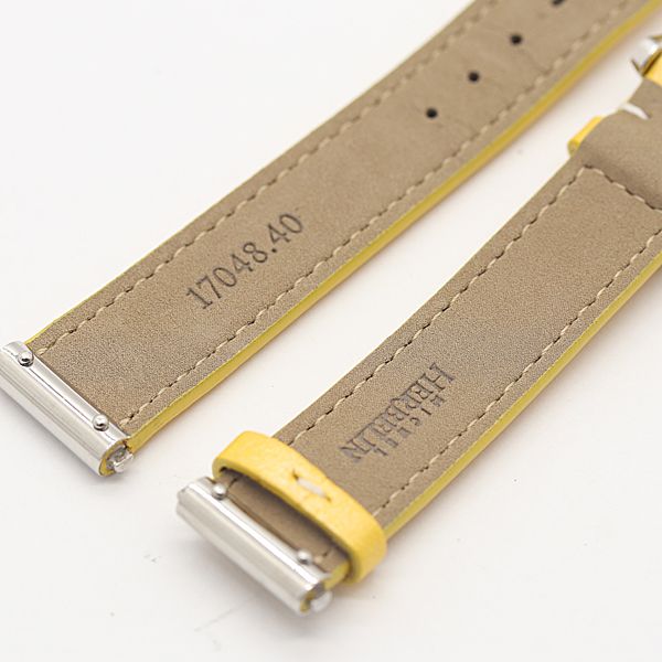 良品 ミッシェル・エルブラン 純正ベルト イエロー レザー 15mm