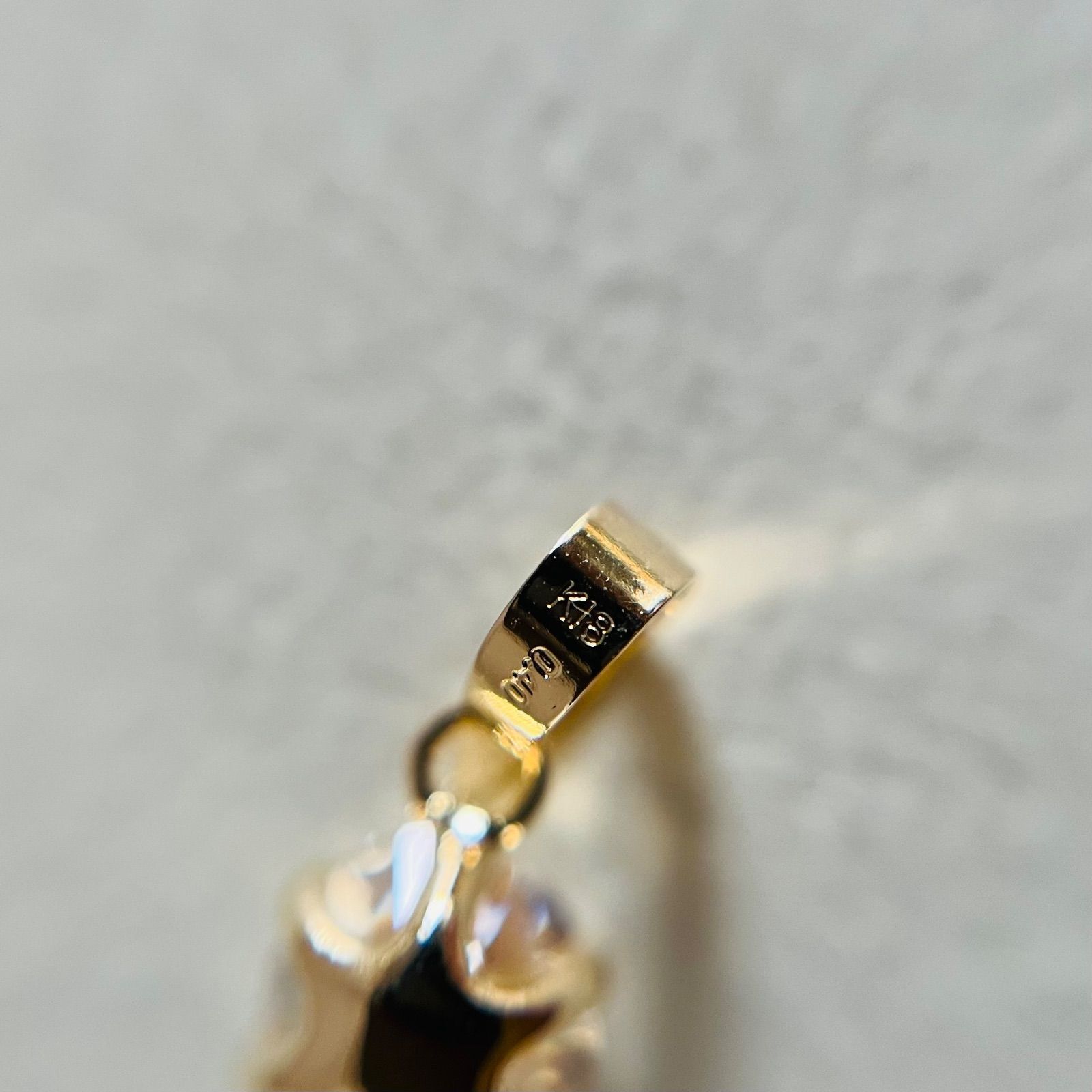 はる　K18YG チャーム ダイヤモンド 0.02ct/0.02ct K18YG モアッサナイトダイヤモンド 0.40カラット H&C ペンダント