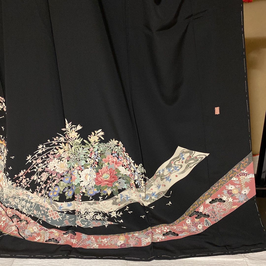 華 加賀友禅 柿本市郎 黒留袖 五つ紋 おしどり 花 ki5908nB-3_grande.jpg?v=1674202247