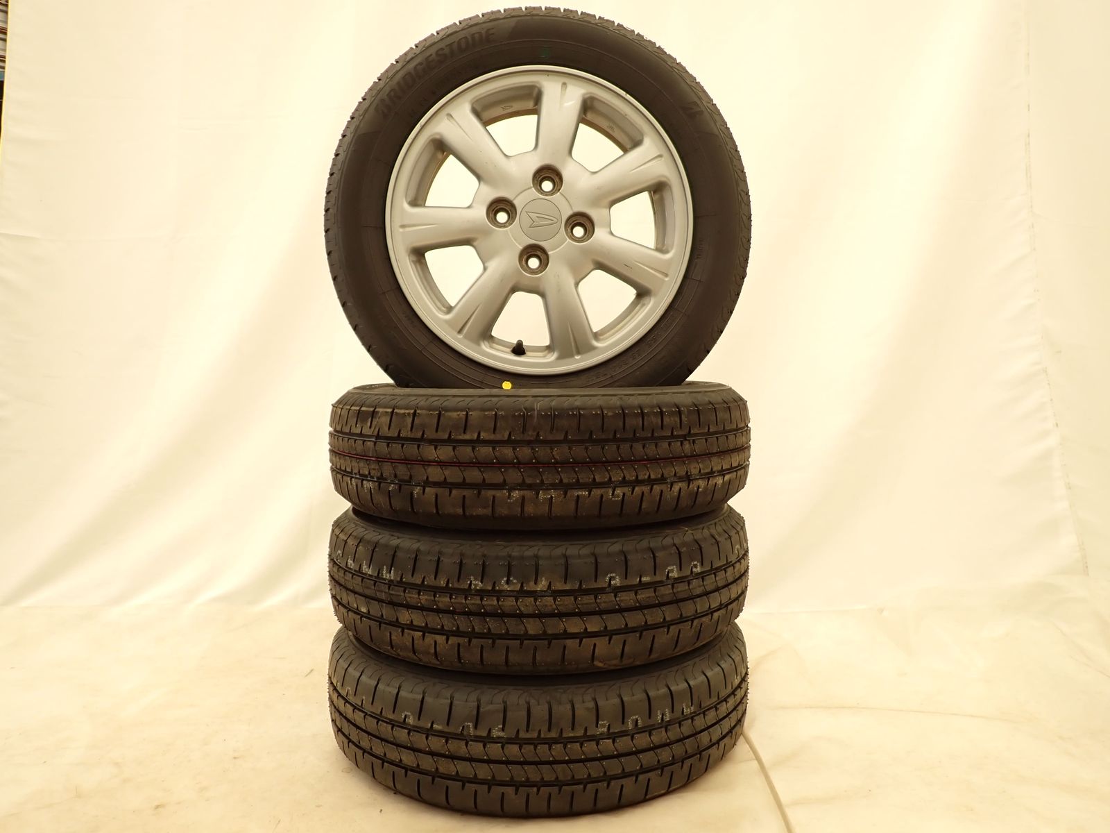 夏4本価格 製 会社宛 155|65R14×4.5J 75H ブリヂストン ECOPIA NEWNO ダイハツ純正アルミ ウェイク タント NO D5926