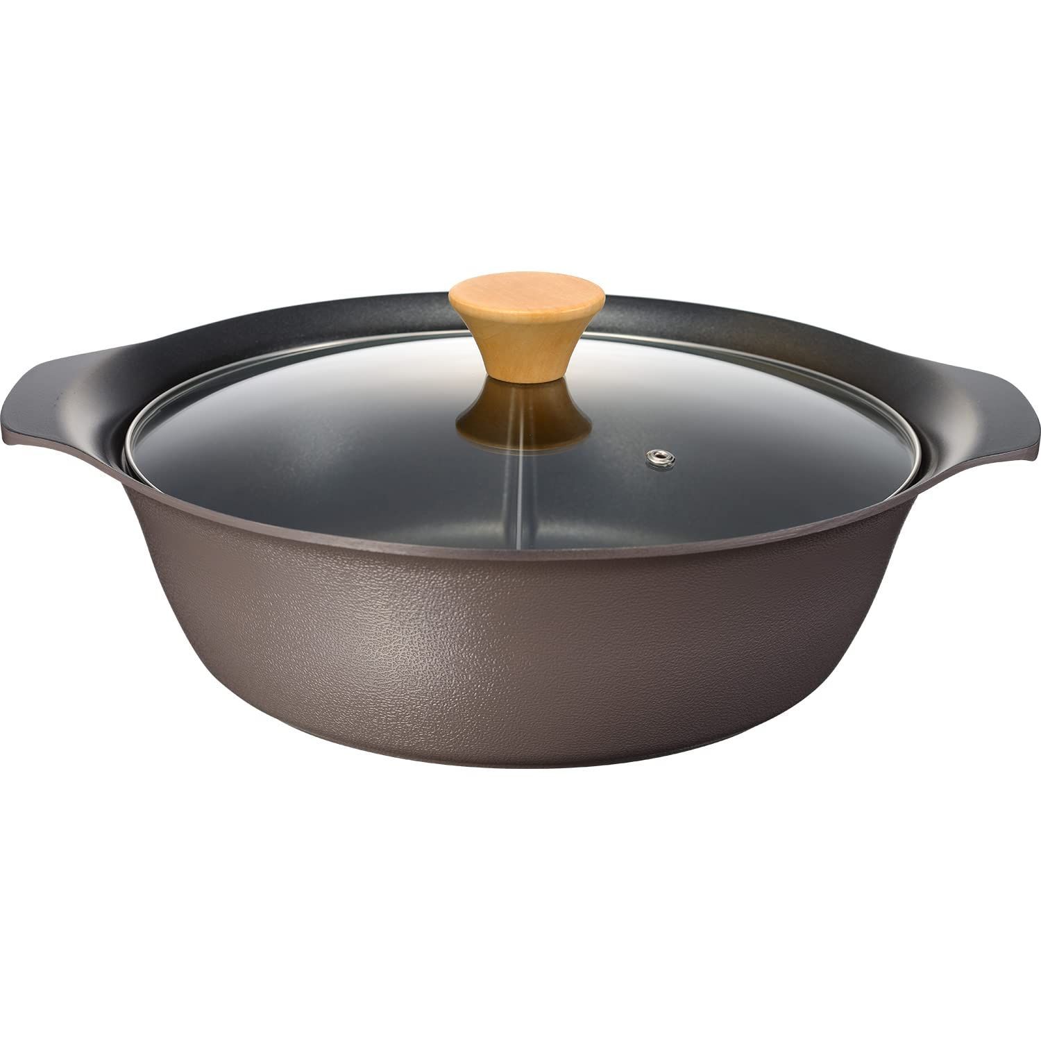 30cm 和平フレイズ 仕切り付 鍋 30cm 4～5人用 卓上鍋 二食鍋 内面ふっ素 汚れにくい 直火・IH スキップタイム RB-2501