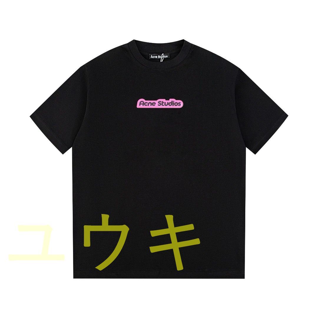 新品 Acne Studios  カップルコットンラウンドネック半袖Tシャツ#3