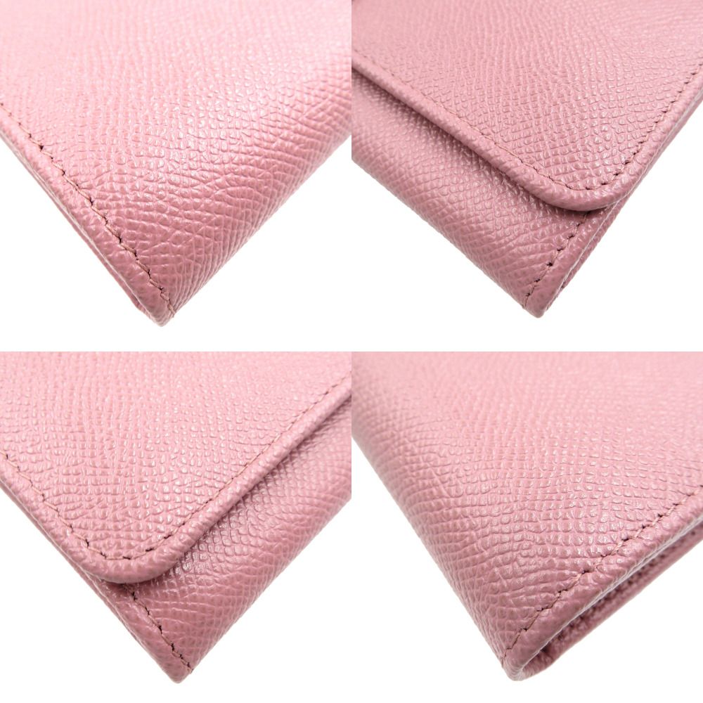 未使用 ブルガリ ロゴクリップ 282870 レザー ゴールド金具 ピンク 長