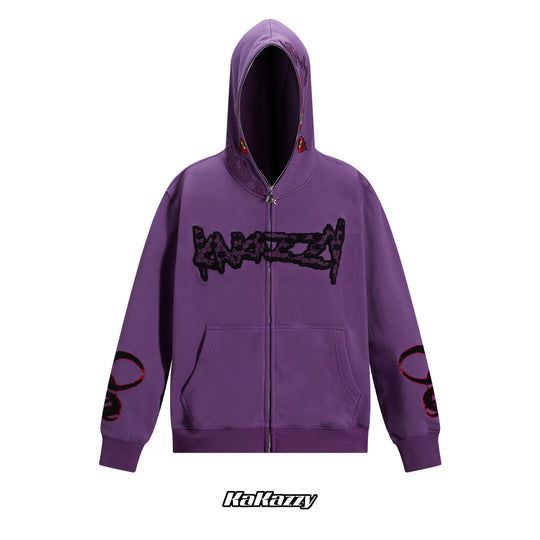 ◆Kakazzy◆Full Zip 長袖パーカー ブラック 送料込 Kakazzy】パーカー ブラック 目が見えるタイプ | Pay ID