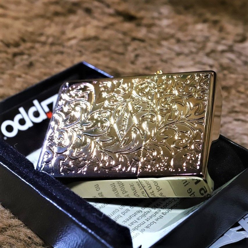 ZIPPO】1935 レプリカ 両面アラベスク BS 真鍮古美 四角いジッポ