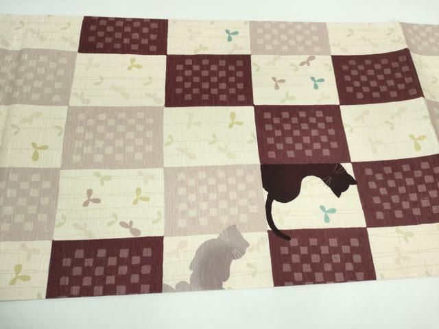 京袋帯 猫シルエット