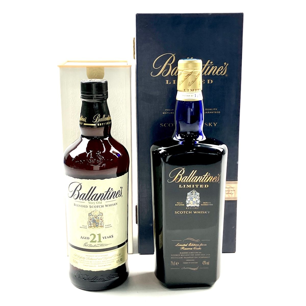 2本 バランタイン Ballantines 21年 ベリーオールド リミテッド ブルー 
