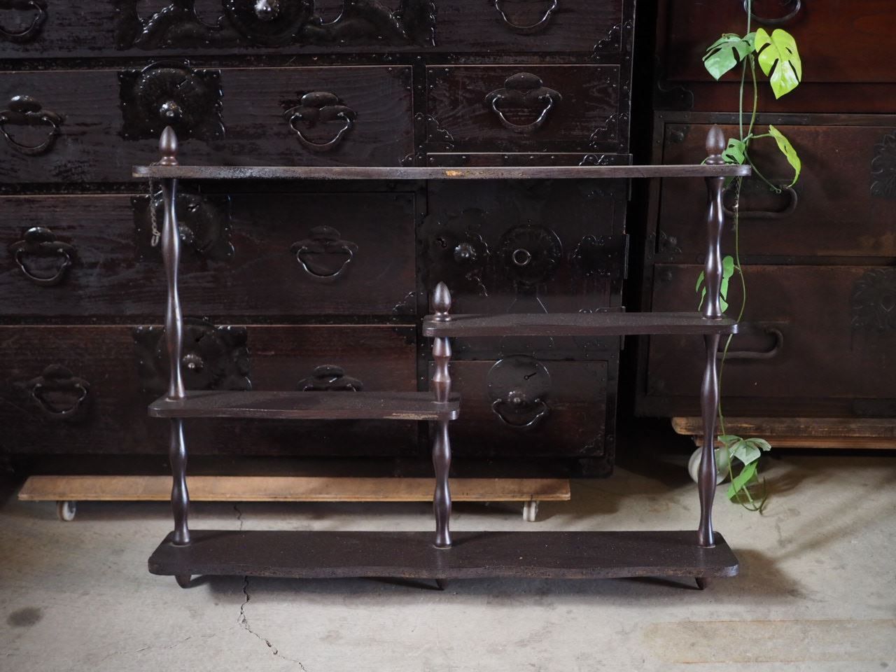 昭和レトロ壁掛けシェルフ 昭和中期 古録展 送料無料 品番S10797