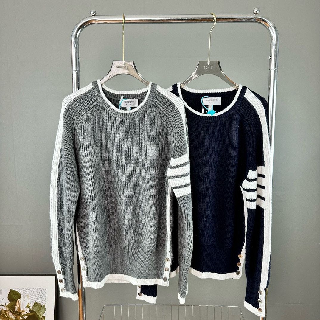 ★送関込み★ Thom Browne ケーブルニット ストライプポロ CODDERR】ケーブルニットストライプルーズポロシャツ MONO-MART