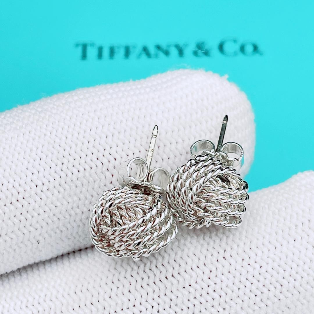 ティファニー 仕上済 Tiffany-Co. サマセット ツイストノット メッシュ ピアス Ag925 シルバー 2.8g ブランド