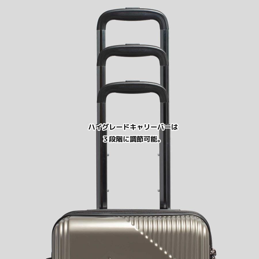 TSAロック ストッパー付衝撃吸収双輪キャスター 約37～41L 370-1000 約3.3ｋｇ 19ｲﾝﾁ 拡張型 クロ 機内持ち込み スーツケース ノーティカ