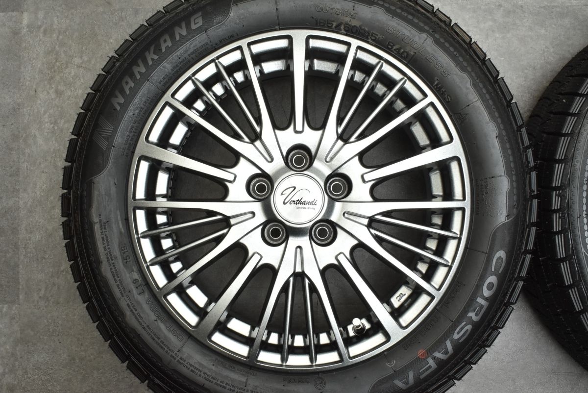 【美品 超バリ溝】ヴェルザンディ 15in 6J +43 PCD100 5穴 ナンカン コルサファ CORSAFA 185/60R15 170系 シエンタ 送料無料 即納可能