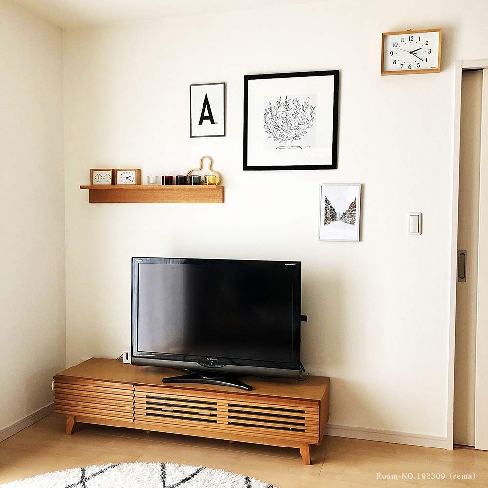 リズム RHYTHM 電波時計 掛け時計 置き時計 兼用 A4 サイズ 木枠 インテリアクロック ライトブラウン 21x29.7x5.2cm RHYTHM PLUS 8MY557SR06