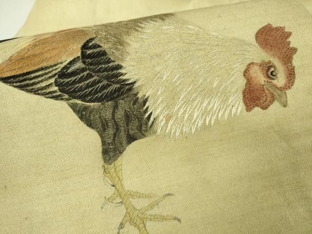 平和屋本店□極上 アンティーク 大正ロマン 九寸名古屋帯 手刺繍  