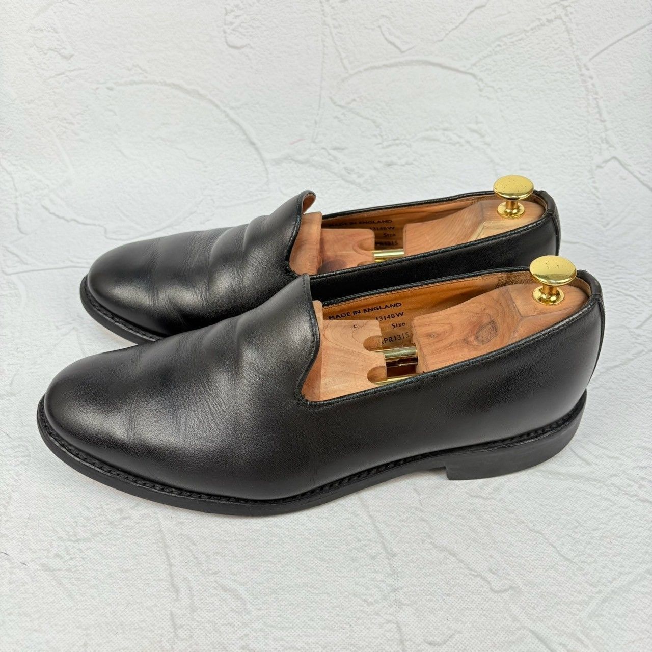 希少】SANDERS サンダース 1314B スリッポン ローファー 黒 8.5