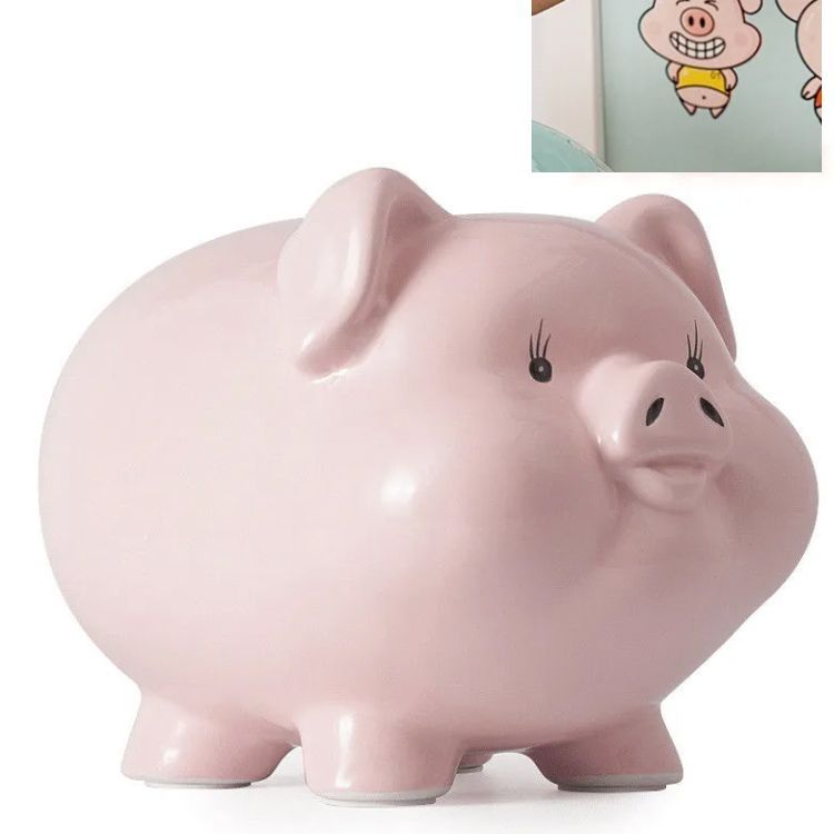 ベビー・キッズ 貯金箱 ビンゴ 貯金 インテリア小物 陶器 大きい