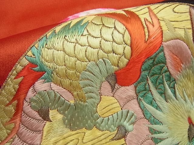 平和屋1□極上 アンティーク 大正ロマン 九寸名古屋帯 手刺繍 龍 金糸