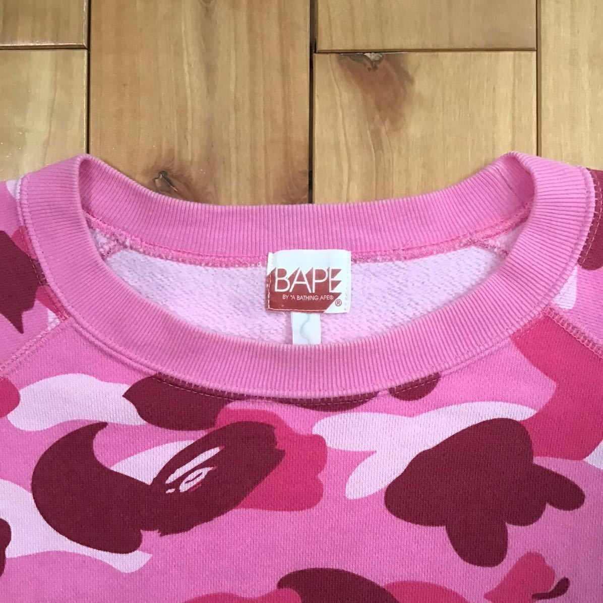 ピンク スワロフスキー BAPE LOGO 長袖 スウェット Mサイズ a ピンク スワロフスキー BAPE LOGO 長袖 スウェット Mサイズ a