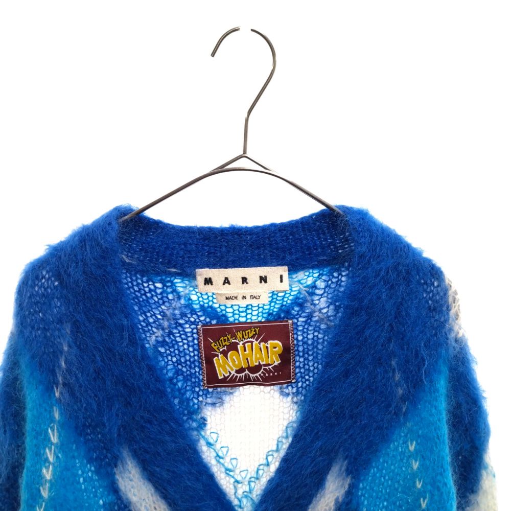 MARNI (マルニ) Mohair Argyle Cardigan モヘアアーガイル