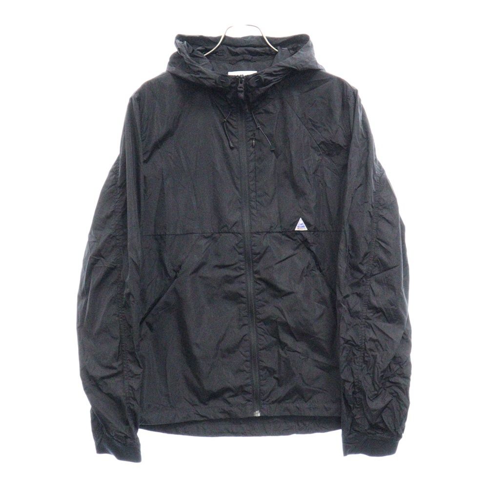 Cape Heights (ケイプハイツ) ロゴワッペン付き フーデッド ジップアップ ナイロン ジャケット ブラック