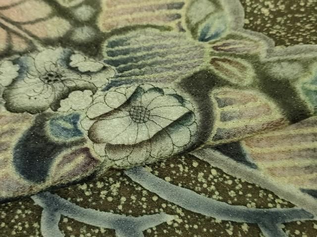 平和屋本店■極上　樋熊哲也　訪問着　辻が花　絞り　手描き　訪問着　金通し地　逸品　DZAA5649kh5 平和屋本店□極上 樋熊哲也 訪問着 辻が花 絞り 手描き 訪問着 金通し