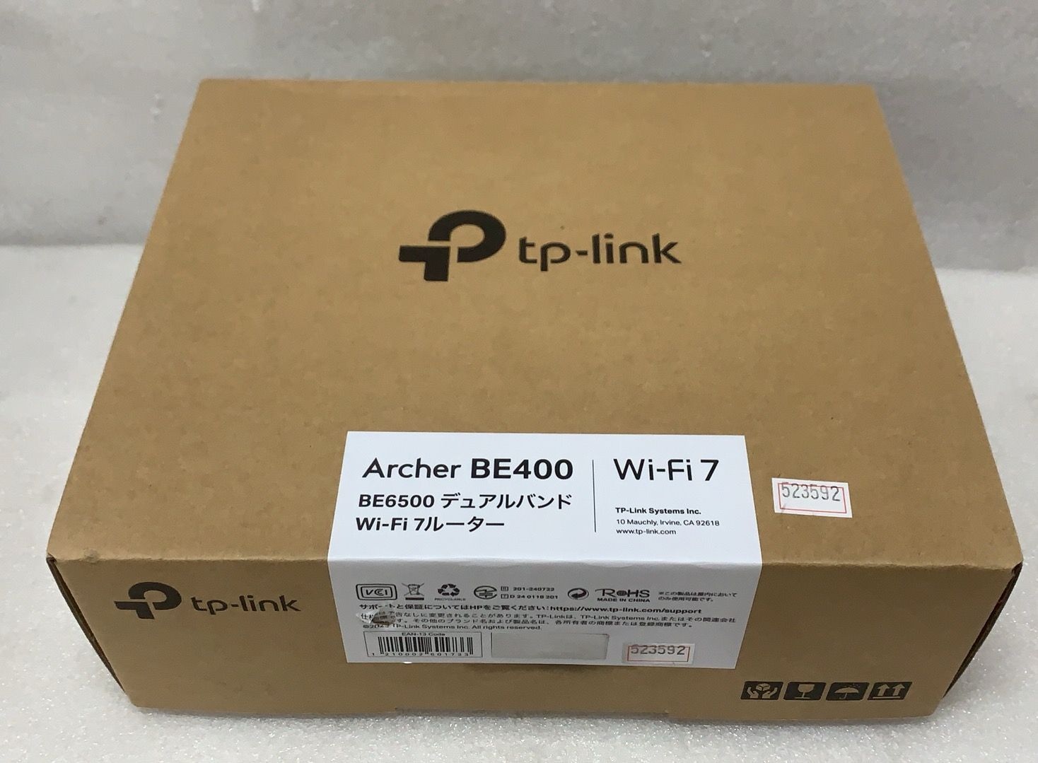 TP-Link Archer BE400 Wi-Fi 7ルーター --523592