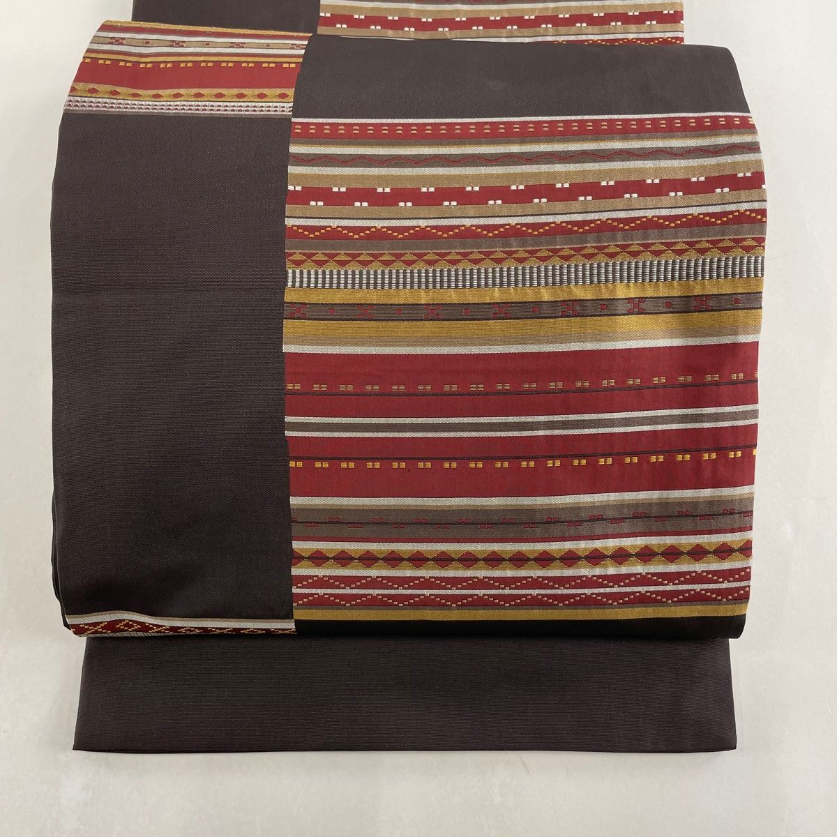 袋帯 逸品 木屋太 落款あり 鳥 動物 黒 六通 正絹 中古