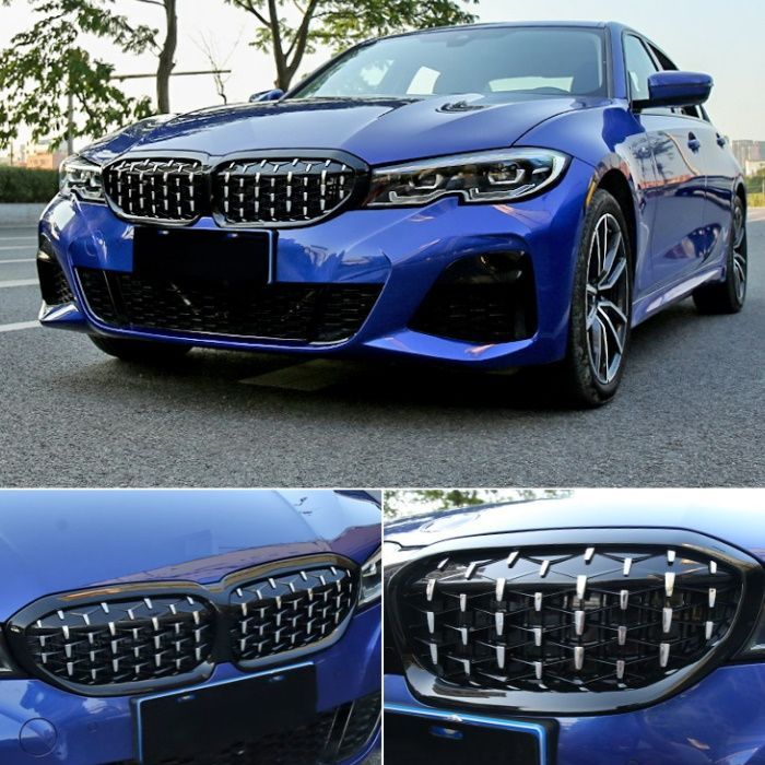 BMW 3シリーズ G20 G21 前期 2019年～2022年 フロントグリル ダイヤモンドグリル カメラ有り グロスブラック 艶有ブラック  クロームメッキ キドニーグリル M340i仕様 メッシュグリル アクセサリー カスタム パーツ ドレスアップ - メルカリ