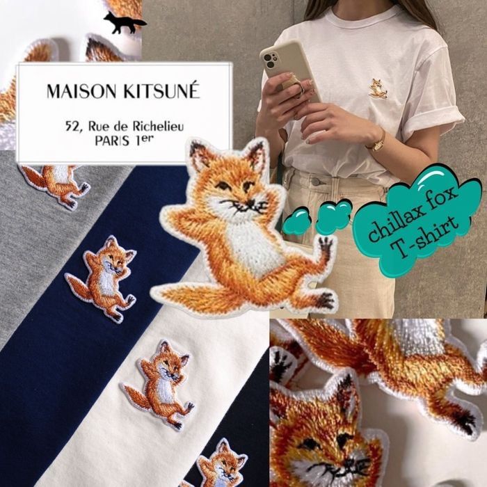 正規品Maison KitsuneフォックスパッチTシャツ　男女兼用L