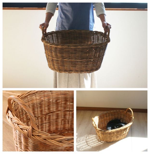 ラタン ナチュラルバスケット